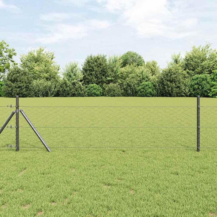 vidaXL Hexagon Hek Grijs 1,4 x 100 m PVC, Jardin & Terrasse, Clôtures de jardin, Envoi