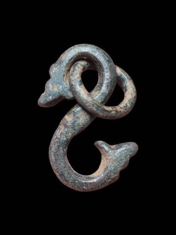 Époque Viking Amulette Fafnir en bronze très rare Pendentif