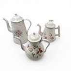 Koffiepot (3) - Emaille, Staal - Emaille koffiepot, Antiek en Kunst