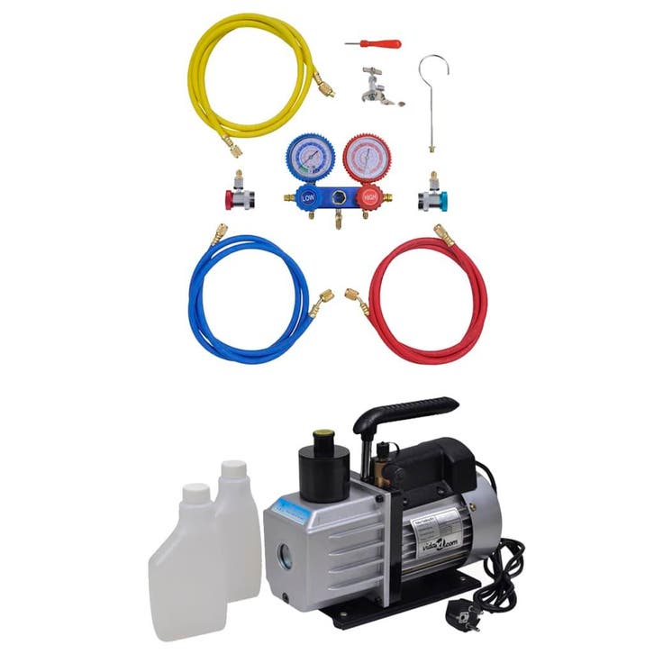 vidaXL Vacuümpomp 50 L/min met 2-voudige manometerset, Elektronische apparatuur, Airco's, Nieuw, Verzenden