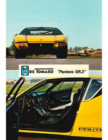 DE TOMASO PANTERA GR.3 ANSICHTKAART, Nieuw