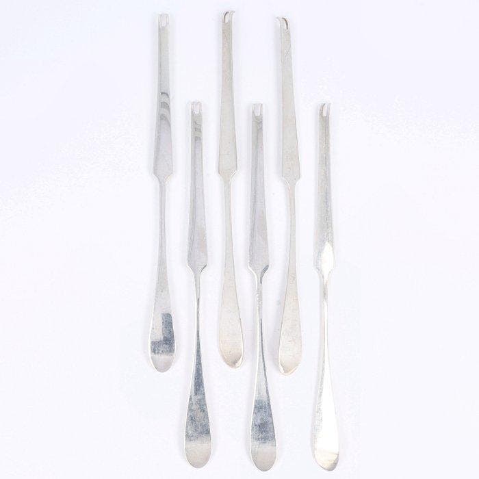 Delheid Frères - Kreeftvorken - Vork (6) - .835 zilver, Antiek en Kunst, Antiek | Zilver en Goud