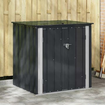 vidaXL Tuinopslagdoos Zwart 101,5 x 82 x 100 cm Staal, Tuin en Terras, Verzenden, Nieuw