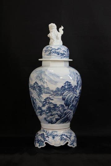 Vaas - Porselein - Japan - Arita - Fujii Shumei, Antiek en Kunst