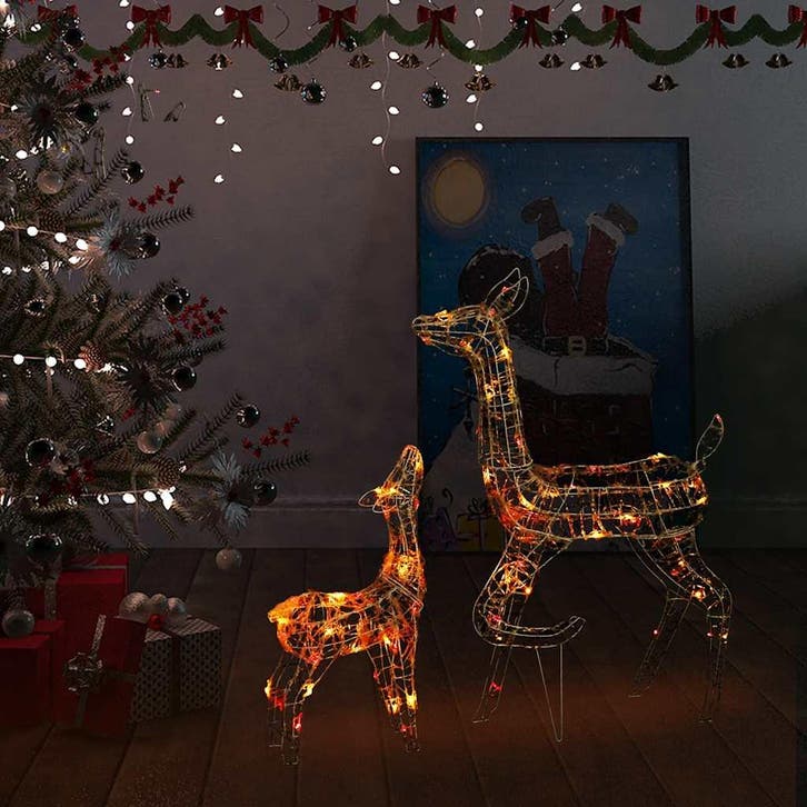 vidaXL Kerstversiering rendierfamilie 160 LED meerkleurig, Diversen, Kerst, Nieuw, Verzenden