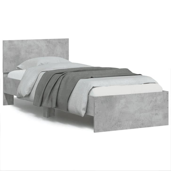 Bedframe 90x190 betongrijs | Tweede kansje | OP = OP, Huis en Inrichting, Slaapkamer | Bedden, 90 cm, 190 cm of minder, Grijs
