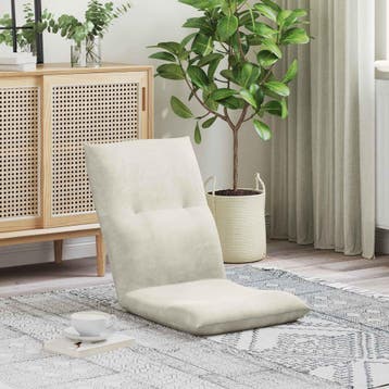 vidaXL Verstelbare vloostoel Crèmekleurig Fluweel, Huis en Inrichting, Stoelen, Verzenden, Nieuw