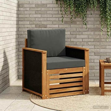 vidaXL Buiten Midden Sofa Naturel, Verzenden, Nieuw
