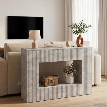 vidaXL Wandtafel Beton Grijs 101 x 29 x 74 cm Geconstrueerd, Verzenden