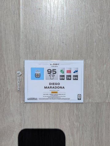 2026 Panini Monopoly Prizm Diego Maradona BMB-1 Foil, Carte