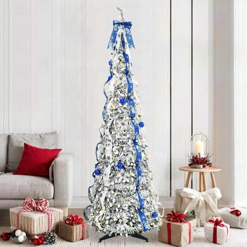 vidaXL Kunstkerstboom Wit 210 cm PVC, Verzenden, Nieuw