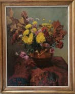 Leo De Winter (1917-1983) - Still life with flowers, Antiek en Kunst