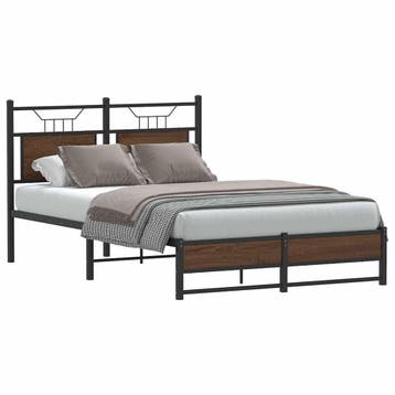vidaXL Bedframe zonder matras bewerkt hout bruin eikenkleur, Verzenden, Nieuw