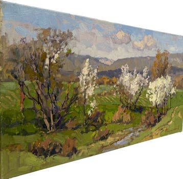 Sergei Flitov (1964) - Pommiers en Fleurs - Ruisseau dans la