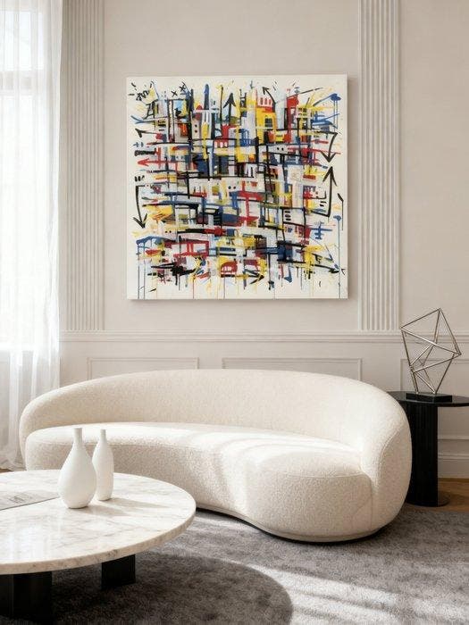 Omhie - Flow and Friction, Antiquités & Art, Art | Peinture | Moderne