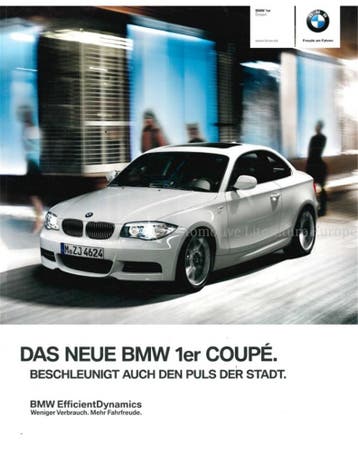 2011 BMW 1 SERIE COUPÉ BROCHURE DUITS, Nieuw