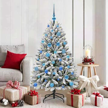 vidaXL Kunstkerstboom 150 cm 150 LEDs Warmwit PVC en Staal, Diversen, Verzenden, Nieuw