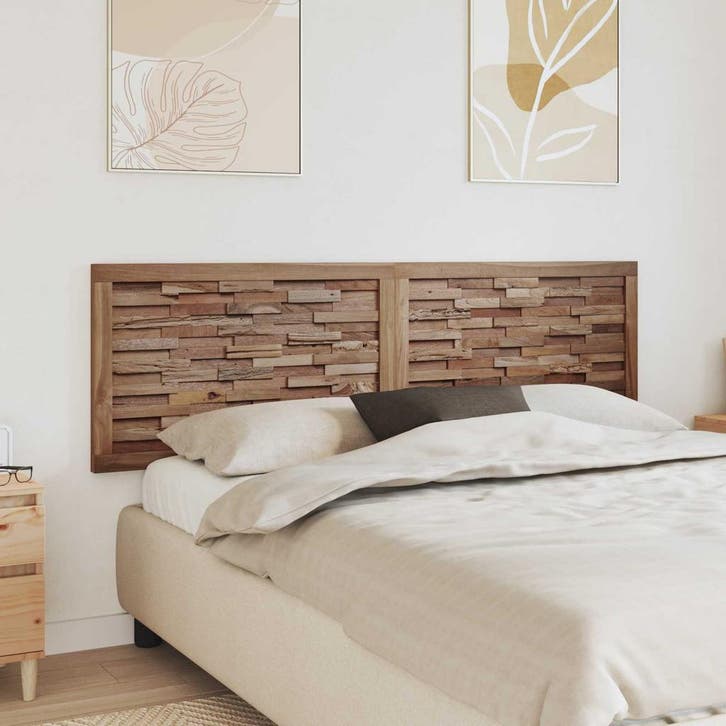 vidaXL Hoofdbord Naturel Massief Teakhout, Huis en Inrichting, Slaapkamer | Bedden, Nieuw, Verzenden