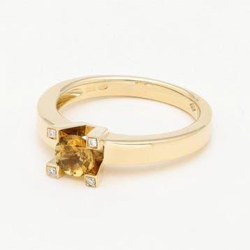 Bague - 14 carats Or jaune - Diamant