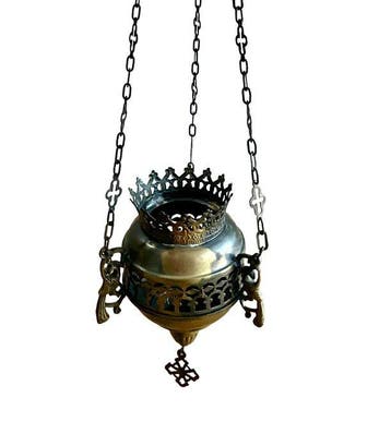 Antieke Franse messing godslamp - Messing - 1900-1910 -