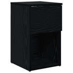 vidaXL Bedkast Zwart eiken 29 x 31,5 x 49 cm Bewerkt hout, Verzenden, Nieuw