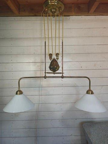 Een prachtige Lampadaire Holland Messing Katrollamp - Lampe