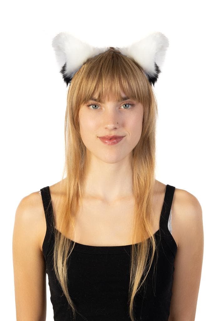 Haarband Grote Furry Oortjes Wit Zwart Beer Vos Diadeem Dons, Kleding | Dames, Carnavalskleding en Feestkleding, Nieuw, Ophalen of Verzenden