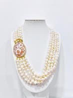 Zonder minimumprijs - Halsketting Zilver - Parel - Cameo