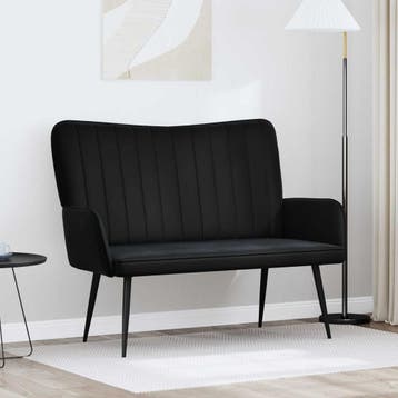vidaXL 2-Zits Sofa Zwart 115 x 61 x 87 cm fluweel, Verzenden, Nieuw