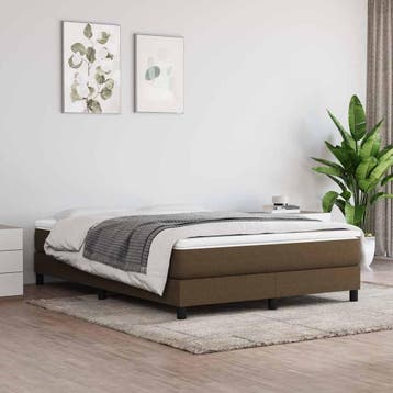 vidaXL Boxspring bed stof donkerbruin 140x200 cm, Verzenden
