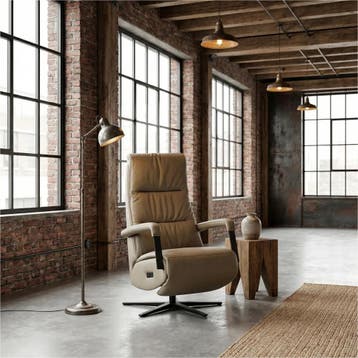 Leren elektrisch relaxfauteuil Core - Toledo Mocca, Ophalen of Verzenden
