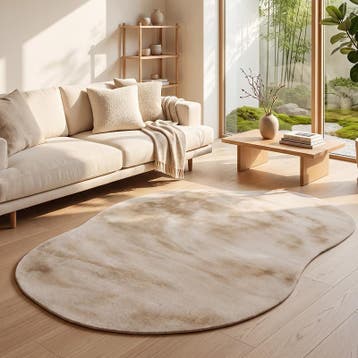 Tapis asymétrique - champagne - 160 x 230 cm, Maison & Meubles, Neuf, 200 cm ou plus, 200 cm ou plus, Verzenden