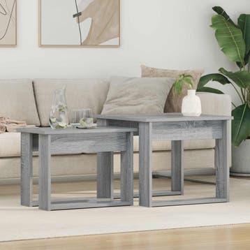 vidaXL Koffietafel Set 2 st Grijs Sonoma 50 x 52 x 42 cm, Verzenden, Nieuw