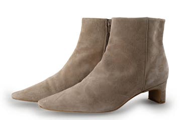 Manfield Enkellaarzen in maat 40 Beige, Kleding | Dames, Verzenden, Beige, Lage of Enkellaarzen, Zo goed als nieuw