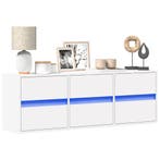 vidaXL Tv-wandmeubel met LED-verlichting 130x31x45 cm wit, Huis en Inrichting, Verzenden, Nieuw
