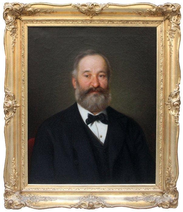 Eduard Swoboda (1814-1902) - Male portait, Antiquités & Art, Art | Peinture | Classique