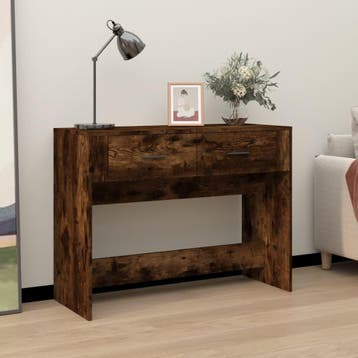 vidaXL Wandtafel 100x39x75 cm bewerkt hout gerookt, Verzenden