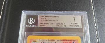 Pokémon - 1 Graded card - Charizard #4 First edition, Foil -, Hobby en Vrije tijd, Nieuw