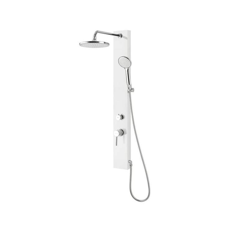Douchepaneel Sapho Figa 105x12.5 cm met Mengkraan Wit, Doe-het-zelf en Bouw, Sanitair, Kraan, Nieuw, Chroom, Ophalen of Verzenden