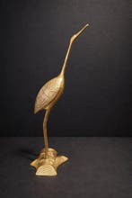 Beeld, Twee prachtige kraanvogels - 31 cm - Messing