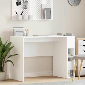 vidaXL Bureau Wit Bewerkt hout 109 x 50 x 78 cm, Verzenden