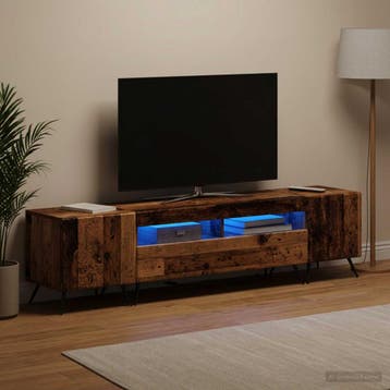 vidaXL 5-delige LED TV-kast Oud hout Bewerkt hout, Verzenden, Nieuw