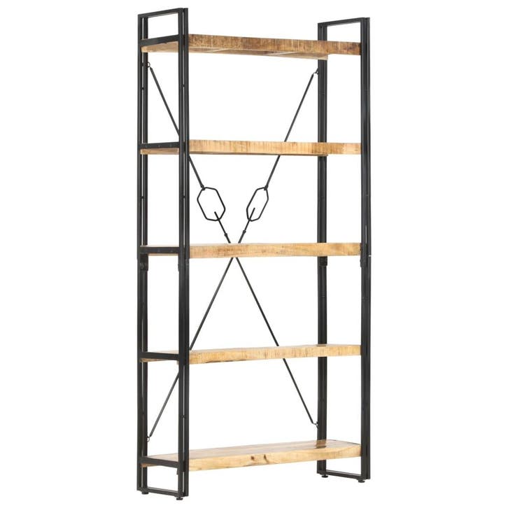 vidaXL Boekenkast met 5 schappen 90x30x180 cm massief, Huis en Inrichting, Kasten | Boekenkasten, Nieuw, Verzenden