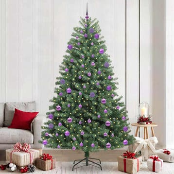 vidaXL Kunstmatige Hinged Kerstboom Groen 240 cm PVC en, Verzenden