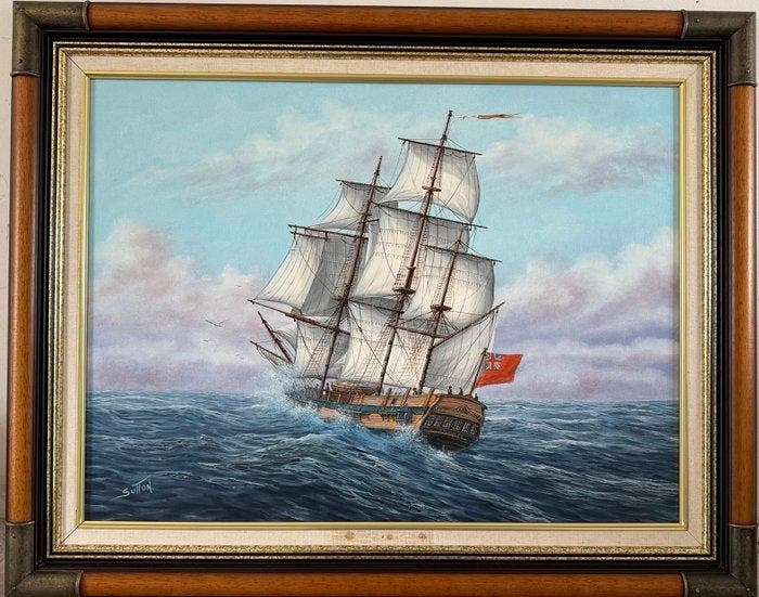 Sutton (XX) - HMS Bounty, Antiquités & Art, Art | Peinture | Classique