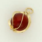 Pendentif - 14 carats Or jaune - Cornaline.