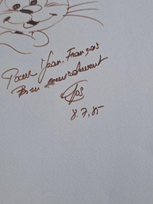 Gos - Oorspronkelijke, opgedragen tekening - Le, Livres, BD