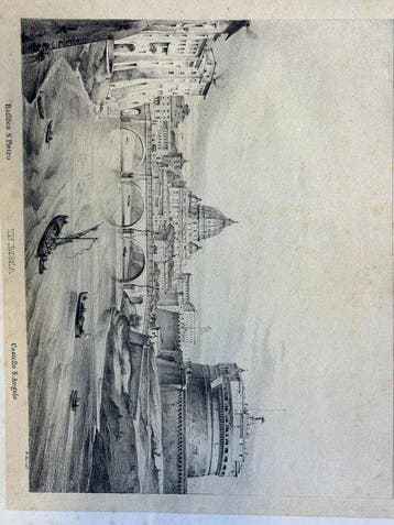 Italië - Rome / de Tiber, SantAngelo-brug, Kasteel, Nieuw