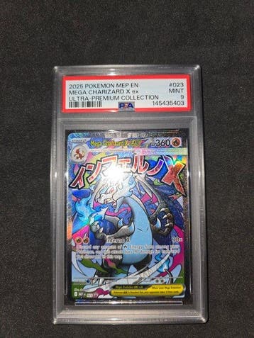 Pokémon - 1 Graded card - Charizard 023 Foil, Full art - PSA, Nieuw