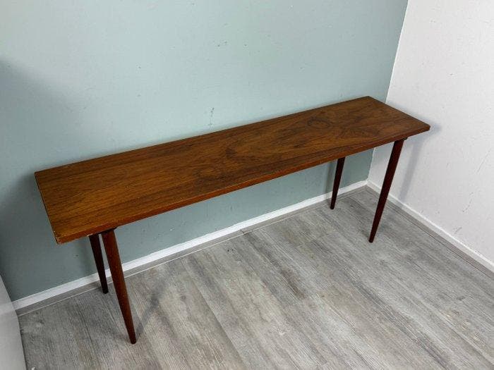 Tafel - Vintage Teak Deens Design Lange Bijzettafel tafel, Antiek en Kunst, Kunst | Designobjecten